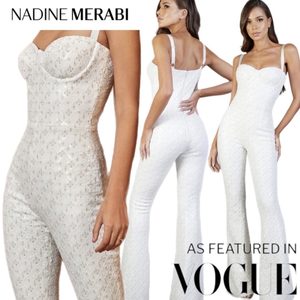 Nadine Merabi Hailey White Jumpsuit | NWT
